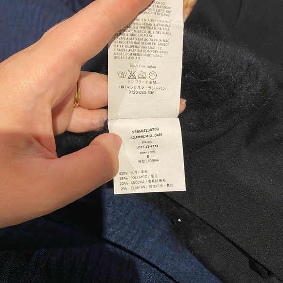 Max Mara / Maglia wool knit eyelash front short sleeve cteen neck sweater - Picture 6 of 7